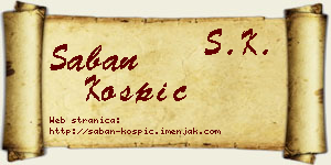 Šaban Košpić vizit kartica